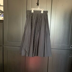 Uniqlo Black A-Line Skirt with White Dots
